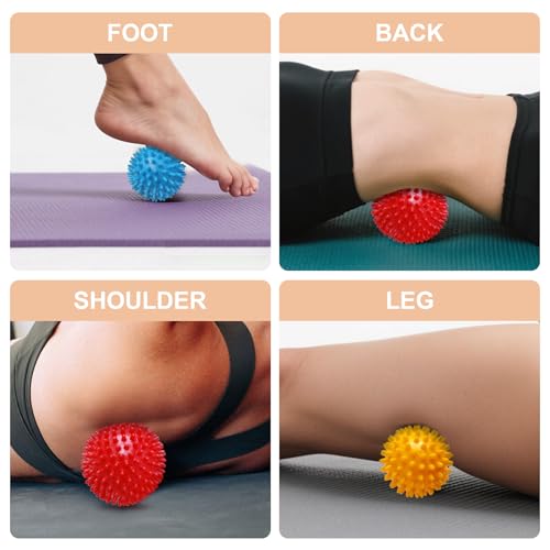 Spiky Massage Balls, 3PCS (Firm, Medium and Soft) - color: 3color