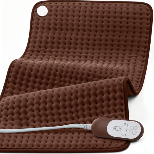 VALGELUIK 17x33 Heating Pad for Back Pain Relief, Christmas Women Gifts - color: Brown, size: 17 Inch x 33 Inch
