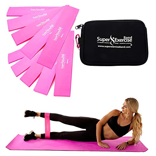 Mini Loop Bands 14x3 in, Latex Free, 3/5/10 Pack Sets - color: o. Fuchsia Pink HEAVY Loop Band 10 Pack