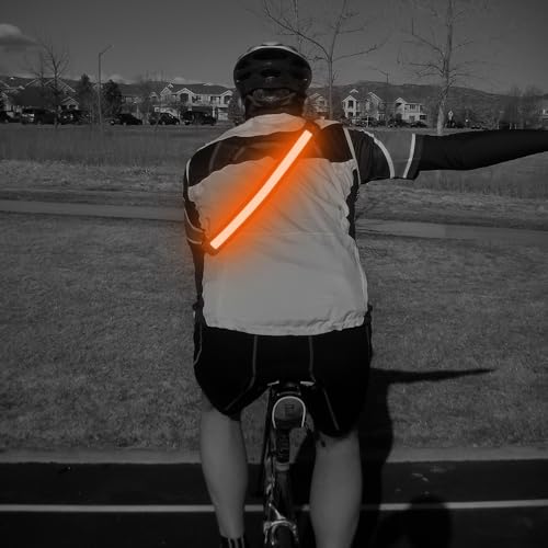 Illumifun LED Running Belt - USB Rechargeable Light Up Sash, High-Visibility Elastic Waistband Light for Running Cycling Hiking Camping Nighttime Activities - color: Orange