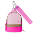 Babysun Mini Backpack Keychain Wristlet Pouch Small Change Coin Purse Cute Zipper Wallet With 3 RFID Card Slots For Women/Men Airpods Cosmetics - color: Hotpink