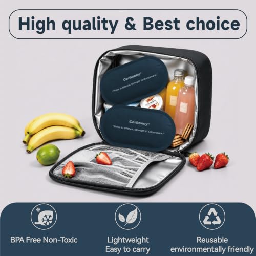 Cerbonny Slim Ice Packs for Lunch Boxes, Reusable, 2 Pack, Midnight Navy - color: Dark Blue