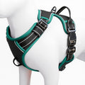 No Pull Dog Harness, No-Choke Soft Padded Reflective Dog Vest Harness with Front Clip & Top Handle, 2 Quick-Release Buckles, Adjustable for Small Medium Large Dogs - color: Black/Turquoise, size: X-Small