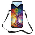 GLOBLELAND Tree of Life Cell Phone Sleeve Pouch Case Bag 7.1×3.9 inch Starry Sky Shockproof Universal Phone Bag with Crossbody Strap Neck Lanyard for Women Men Phone Headphones Watch Multicolor - color: Tree of Life