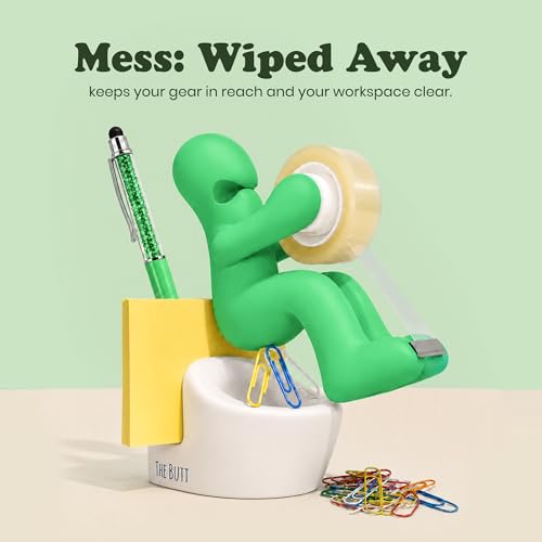 The Butt Tape Dispenser – Funny Green Desk Accessories, Office Gag Gift - color: Green