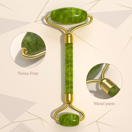 Gua Sha and Jade Roller Sets for Women Men Home Spa Stone Facial Guasha Jade Face Roller Massage Tool Set & Facial Skincare Tools Polished Stone Spa Gift - color: Grey