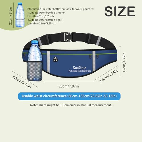 Men Women Slim Running Belt Fanny Pack,Zipper Waterproof Running Waist Pack,Ultra Light Reflective Phone Holder,Sport Workout Belt Bag for Running Walking Cycling Camping Gym (GSP1201-Navy Blue) - color: GSP1201-Navy Blue