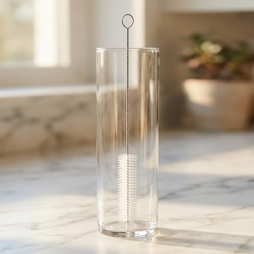 12 Inch Extra Long Straw Brush Cleaner (10 Pack), Flexible Nylon Tube Cleaning Brushes with 0.4 Inch Bristle Head, Rust-Proof Stainless Steel Wire for Reusable Tumbler Straws, Pet Fountains & Pipes
