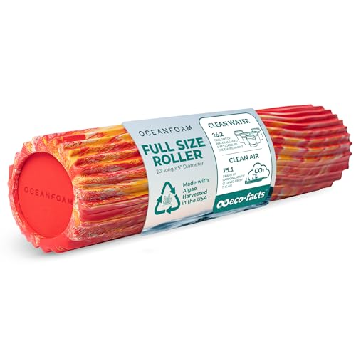 Oceanfoam Tidal Foam Roller for Exercise (Red, Gold & Natural Marbled) - color: Red, Gold & Natural Marbled