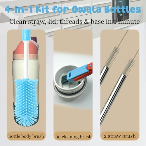 4 Pack Water Bottle Cleaning Kit Water Bottle Cleaner Brush for Owala
