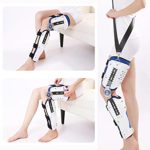 Knee Brace for Post-Op Immobilization & Stabilization, Adjustable Collateral Bars, Widely Used in US Hospitals, Mid-Range ALL (Left feet+knee brace)