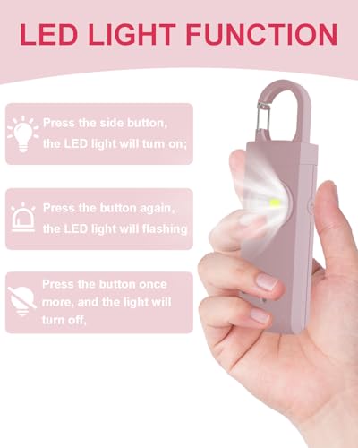 Rechargeable Personal Safety Alarm for Women, 130dB Loud Siren & Strobe
