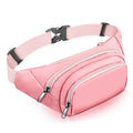 Large Fanny Pack for Women Men - Syican Waist bag with 3-Zipper Pockets - color: Pink