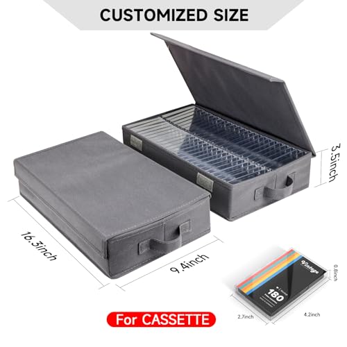 NUSWOR Upgrades Cassette Tape Storage Box - 3Pack - Grey - size: 3PACK