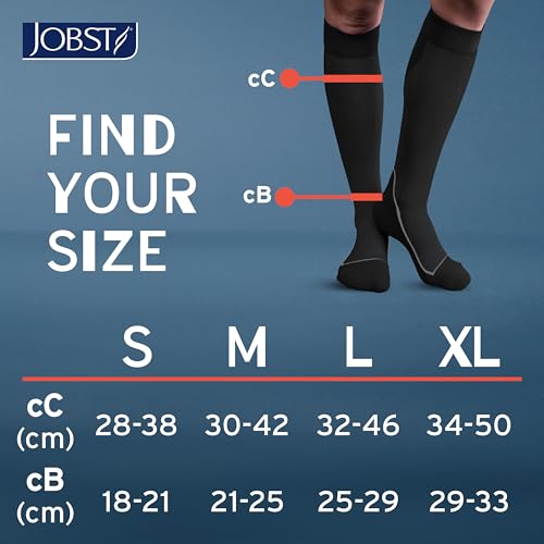 JOBST Sport Compression Socks, 15-20 mmHg, Knee High - color: Black/Cool Black, size: Medium (1 Pair)