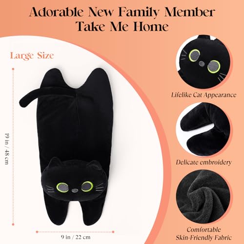 Microwave Heating Pad for Pain Relief, 19" x 9" Microwavable Heat Pads, Period Menstrual Heating Pads for Neck Shoulder, Back Pain, Muscles, Joints, Natural Heat Pack Moist Heat, Large Black Cat - size: Large Black Cat-2