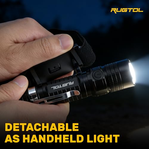 Rugtol Headlamp, USB C Rechargeable Battery Powered Head Lamp LED Flashlight with Clip Magnetic Base, 1000 Lumens Zoomable Aluminum Headlamp IPX4 Waterproof for Hard Hat Working Running Hiking - size: 1000 lm - Zoomable