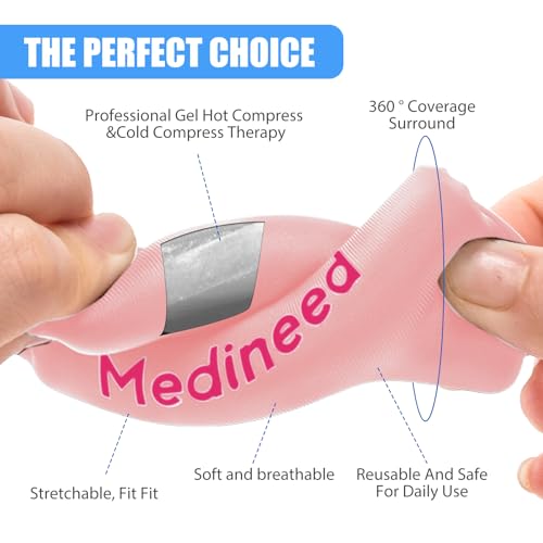 Medineed 2PCS Finger Gel Ice Pack Sleeves, Cold Therapy for Injuries, Pink - color: Pink