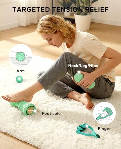 HAPBEAR Massage Ball Set 4 PC, Plantar Fasciitis Relief, with Storage Bag
