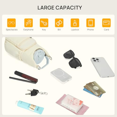 Telena Water Bottle Holder with Strap RFID Crossbody Bags for Women - color: Beige Yellow