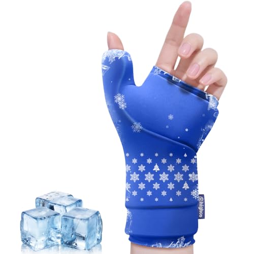 Wrist &Thumb Ice Pack Wrap-Thickened Gel for Long-Lasting Cold Compression - color: 1 Pack-blue, size: L/XL