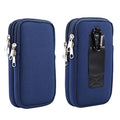 Dual Layer Universal Neoprene Cell Phone Sleeve, Zip Wallet Belt Loop Holster for iPhone 17 16 15 14 13 12 11 Pro Max Samsung Galaxy A17 16 S26 Ultra Google Pixel 10 Pro XL OnePlus 15 (Blue) - color: Blue