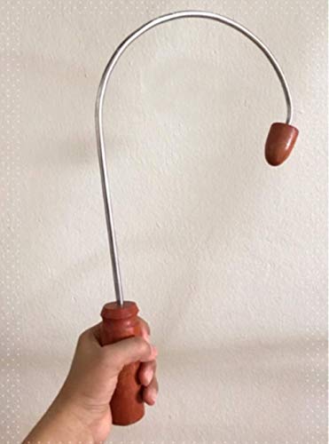 Reflexology Traditional Wooden Thai Massager Tools Full Body Foot Stick Hook Back Spa Face Gua Sha Therapy Trigger Point Massage Tool Relieve Shoulder Pain Wood (Curve Hook Trigger Point)