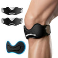 MANUEKLEAR V-Shaped Patella Bands, Adjustable Flex Wrap Patellar Tendon Support Strap for Men Women, Silicone Patella Knee Straps Suitable for Pain Relief Running Hiking Basketball, (2pcs) - color: Black