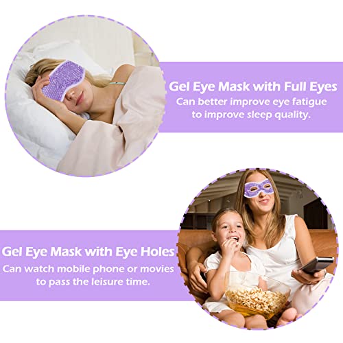 2PCS Gel Eye Mask Reusable Hot Cold Compress Pack Eye Therapy,Therapeutic Gel Eye Spa Pad for Puffiness/Dark Circles/Eye Bags/Dry Eyes/Headaches/Migraines/Stress Relief-Purple&Pink - color: Purple&pink