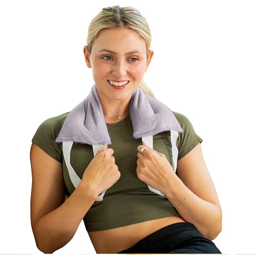 Bed Buddy Hot and Cold Neck Wrap, Microwavable Heating Pad & Cold Pack for Neck, Sore Muscles - Moist Heat Therapy Wrap, Grey, Unscented