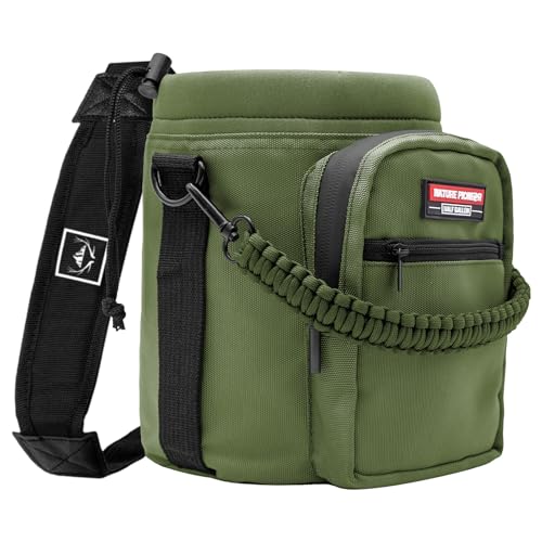 NATURE PIONEOR 26-128 oz Insulated Water Bottle Carrier Holder with Strap - color: Green, size: Half Gallon YETl