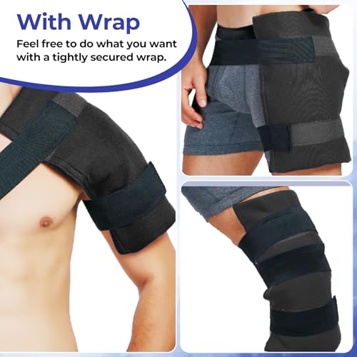 Ohuhu Ice Pack for Injuries Reusable 2 Pack 14"x11" Hot Cold Pack Wrap - color: Blue, size: 14"x11"(2 Pack)