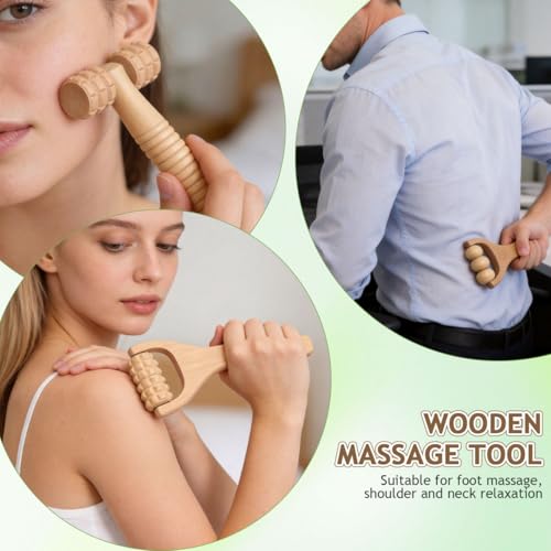 Wooden Foot Massager 3pcs Handheld Massage Roller Portable 5.9