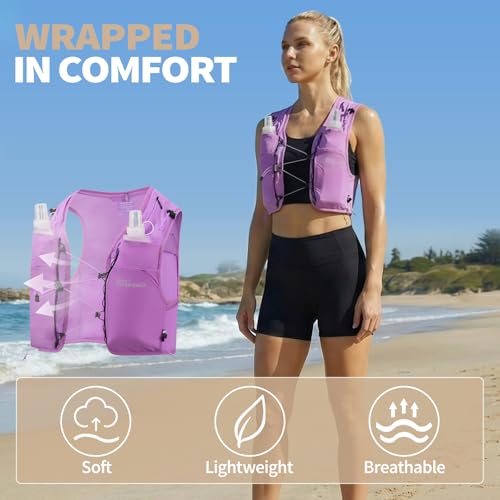 Running Vest for Women Lightweight Hydration Packable - color: Purple, size: Medium