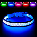 Flashseen LED Dog Collar, Light Up Dog Collar USB Rechargeable, Blue, L - color: Blue, size: Large