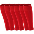 Ultrafun 3 Pairs Leg Sleeves Pre-cut Soccer Sleeves Compatible with Grip Socks Shin Guards Sleeves for Soccer Football - color: Red, size: Large