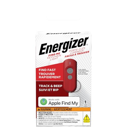 Energizer Find Me Keychain Light, Apple Find My Bluetooth Tracker, Red - color: Red