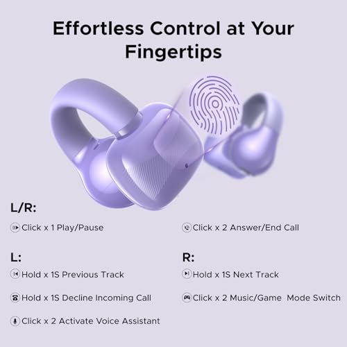 UGREEN HiTune S3 Open Ear Earbuds, Bluetooth 5.4, Clip on Earbuds, Purple - color: Purple