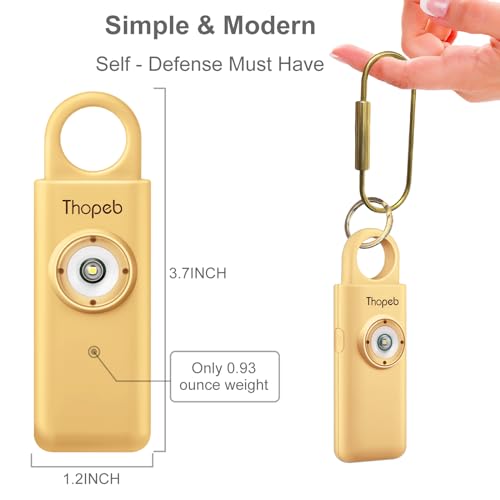 Thopeb Personal Safety Alarm for Women – Upgraded Rechargeable - color: Metallic Gold