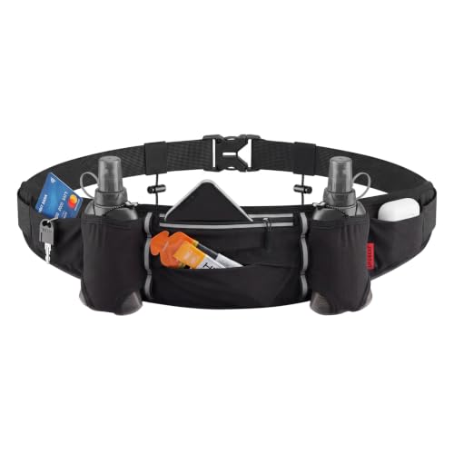 UTOBEST Running Hydration Belt with 2 Soft Flasks, 6-Pocket Waist Pack B5
