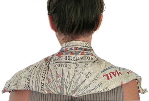 Microwavable LOVEwrap Neck & Shoulder wrap - Unscented 6 x 24 - Flax Seed - Soothes Muscle Ache Pain Relief - Natural Soft Cotton - Warming Muscle Relaxation - Beige White Natural - color: Natural