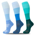 fenglaoda 3 Pairs Compression Socks for Women & Men Knee High Nurse Pregnant Cute Medical Running Travel Athletic - color: 00-3pairs-04, size: Large-X-Large