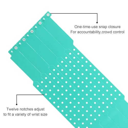 100pcs Vinyl Wristbands, Disposable Waterproof Wristbands (Water Green) - color: Watergreen