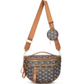 Makes Checkered Crossbody Bag Bum Bag for Women with Pouch - color: Khaki P