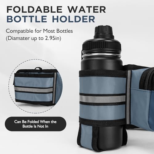 Fanny Pack for Women Men with Water Bottle Holder,Waist Bag for Hiking,Travel,Running,Dog Walking,Workout,Cycling (Dark Blue) - color: Dark Blue