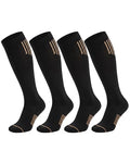 4-Pack 15-20 mmHg Athletic Compression Socks - color: Black, size: Small-Medium
