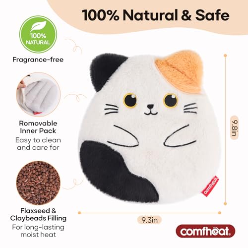 Cat Microwave Heating Pad for Period Cramps, Moist Heat Pack - style: Calico Cat