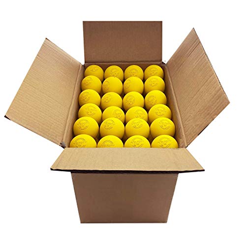 Velocity Lacrosse Balls - Practice Balls, Official NFHS, SEI, and College Approved Size - Meets NOCSAE Standard - Approved Competition Colors - Case of 60 & 120 with Ball Bag - color: Yellow - TPG, size: 120 Balls + Bag, style: Textured Pro Grip