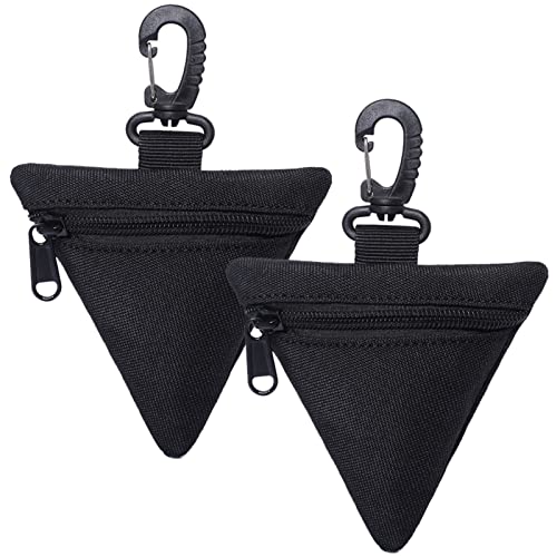 2 Packs Tactical EDC Pouches Compact Mini Military Molle Utility Pouch Accessories Organizer Bags Coin Purse Keychain Pockets Credit Card Holder for Waist Pack - color: 2 Pack Triangle Black