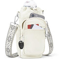 SYTRAH Water Bottle Carrier Bag with Strap, Insulated Corssbody Purse - color: White